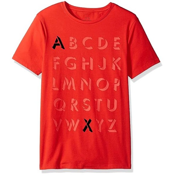 Armani Exchange A|X Mens T-Shirt Size XXL Red Alphabet Logo Print Slim Fit - Picture 7 of 14